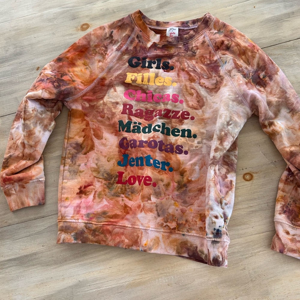 Custom tie-dye J.Crew girls Inc. crewneck xsmall one of a kind! - Picture 5 of 10